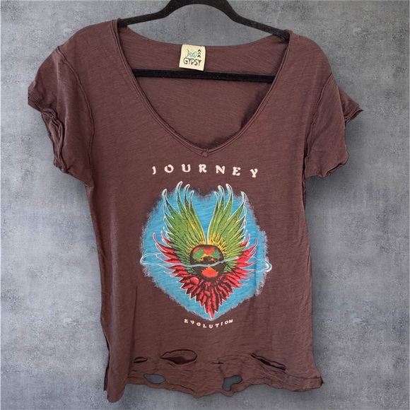 JADED GYPSY DISTRESSED JOURNEY TEE - Picture 3 of 7